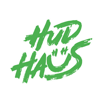 Dry Brush Lettering Logo - HUD HAUS business logo cannabis company creative graphic design hand drawn hand lettering handlettering illustration lettering logo logo design logotype paint brush paint brush logo portfolio text logo typography