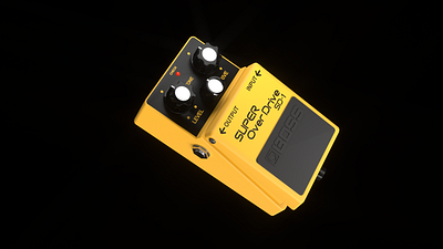 Boss Super Overdrive SD-1 Custom 3d blender boss branding c4d guitar pedal octane
