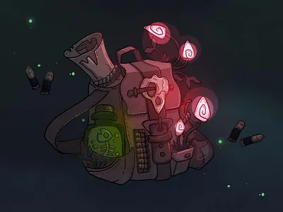 This is Bag bag concept concept art concept illustration graphic design hiking illustration magic props rastr skull