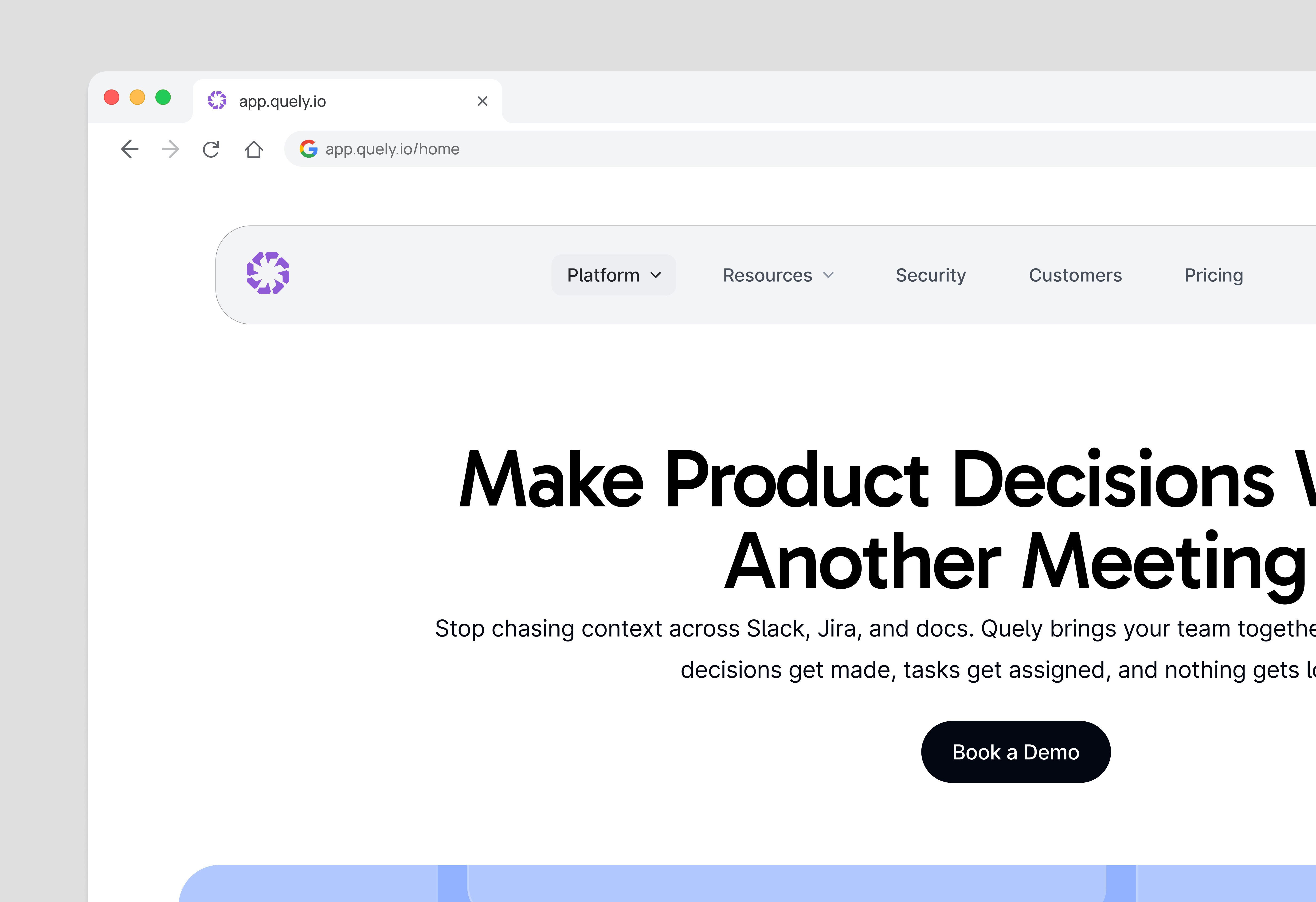 Quely: Hero Section 01 animation design illustration product design ui ux web