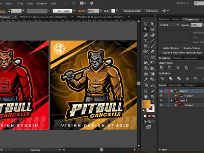 Pitbull Gangster Esport Mascot Logo Design animal gangster dog doggy esport logo gangster logo guardian mascot logo pitbull