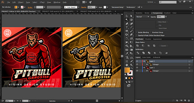 Pitbull Gangster Esport Mascot Logo Design animal gangster dog doggy esport logo gangster logo guardian mascot logo pitbull