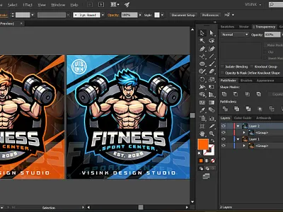 Fitness Esport Mascot Logo Design esport logo fitness fitness logo fitness mascot game design illustration logogames man mascot logo strong man