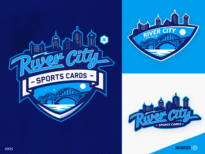 RIVER CITY SPORTS CARDS logo for clients baseball basketball branding championshiplogo design gaming illustration logo logodesign mascot retrologo sport sportchampionship sportstournamentlogo tournamentlogo