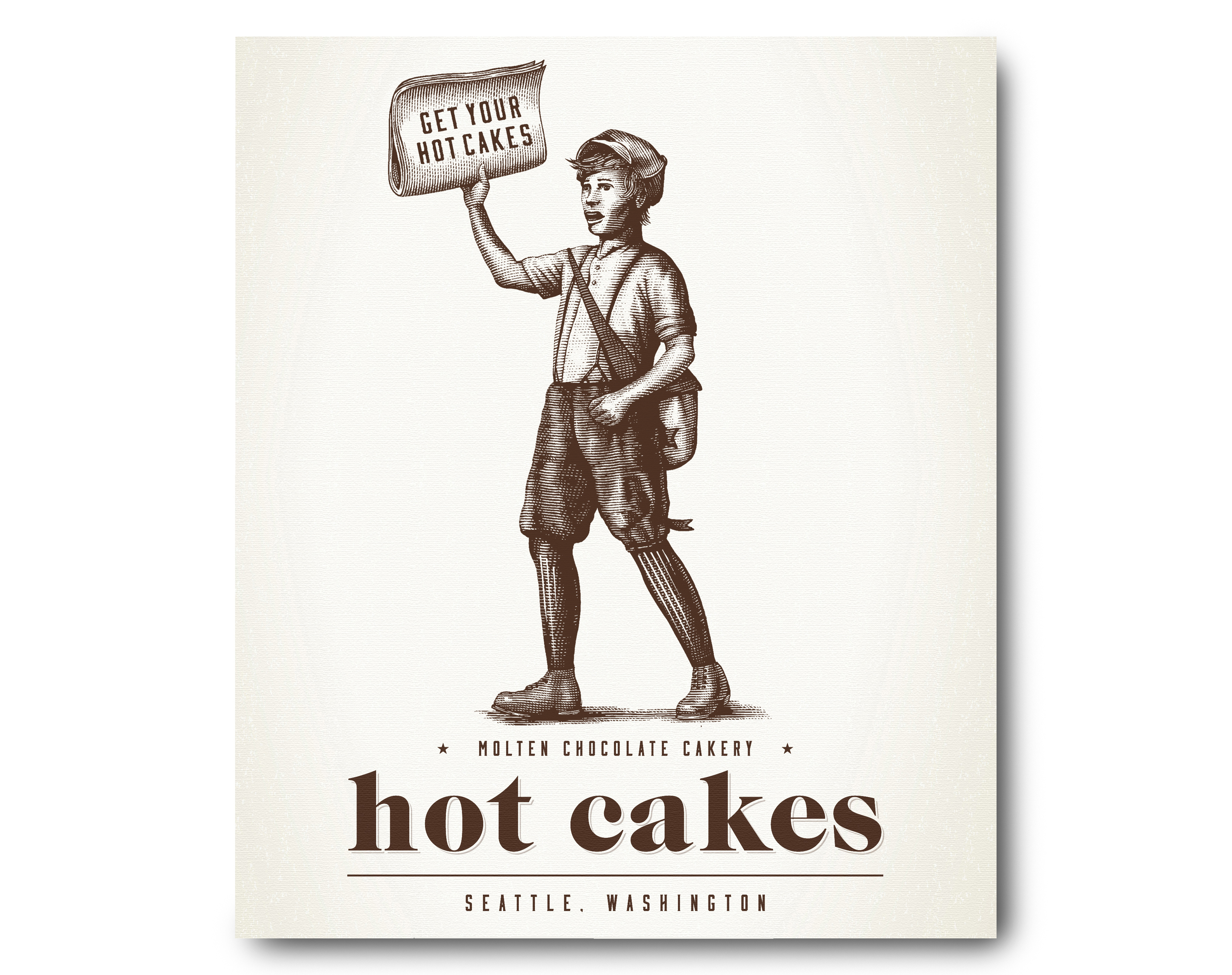 Hot Cakes Logo Mark Illustrated by Steven Noble artwork branding design engraving etching illustration line art logo scratchboard steven noble visual identity woodcut