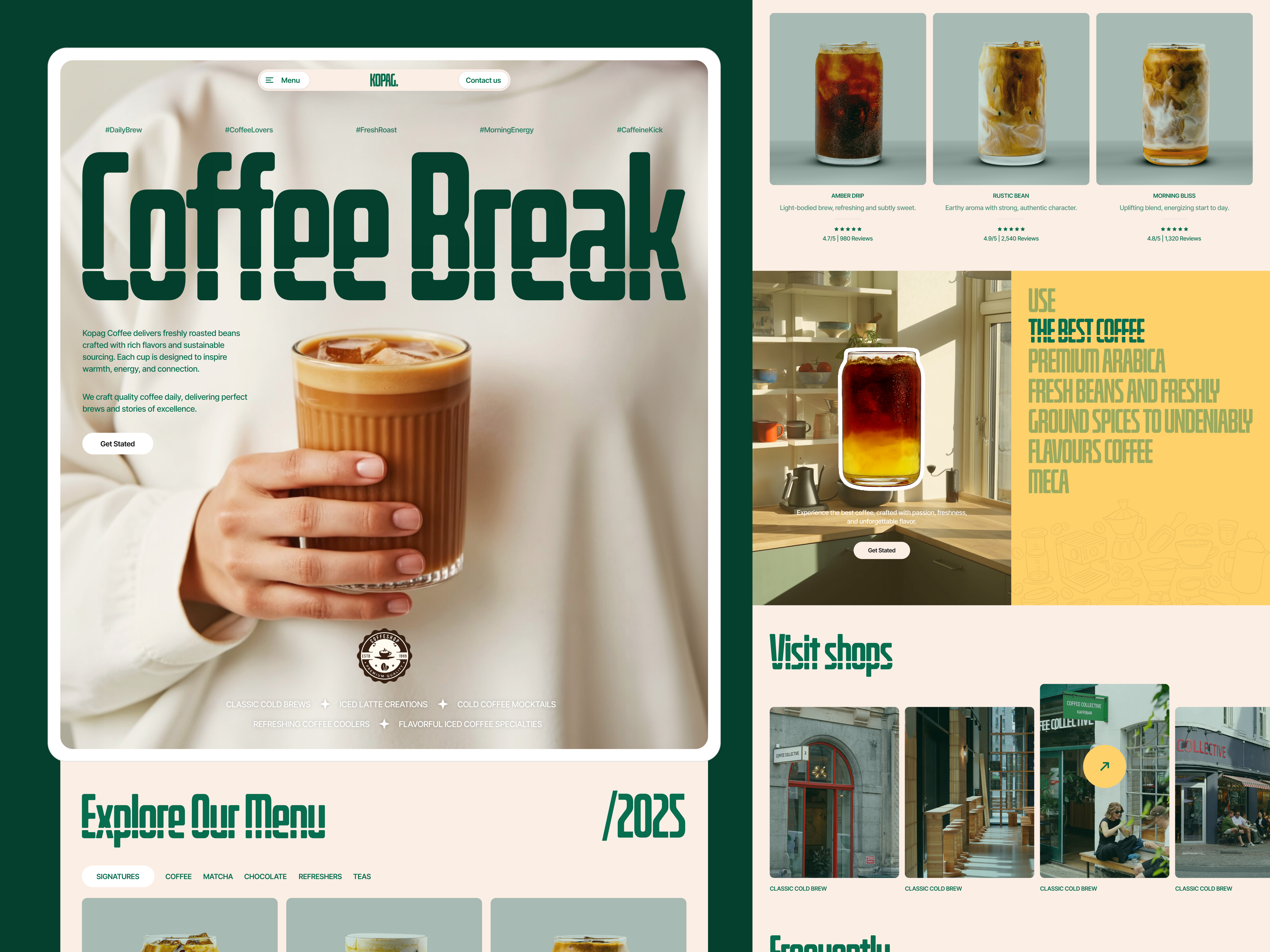 Example of KOPAG - Coffee Shop Landing Page Website