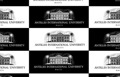 Antilles International University Logo by Steven Noble artwork branding design engraving etching illustration line art logo scratchboard steven noble woodcut