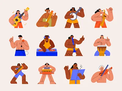 Music Vector Illustrations Pack trendy