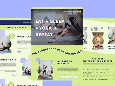 Down Dog - Template for Yoga and Fitness Studios branding design landing page ui web design