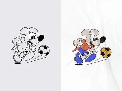 Mouse Football Mascot Logo – Playful Sports Character Design 🐭⚽ art character digital art football logo football mascot fun illustration mouse logo mouse mascot play full character playful illustration