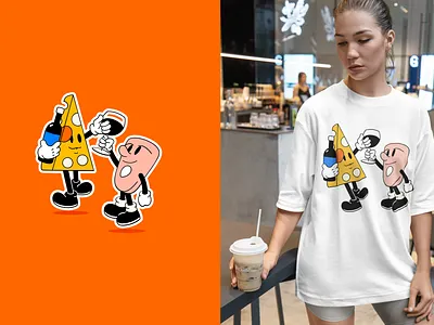 Party Moscot Logo bar cafe catoon coffee drinks logo logo mascot mokcup party vector