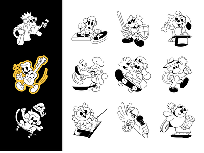 Fun Animal Mascot Characters – Vector Illustration Set 🐶🐵🦉🦜 animal logo animal mascot banner creative mascot fun mascot illustration mascot ninja mascot