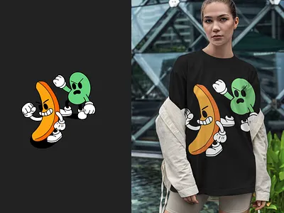 Banana vs Bean Brawl: Playful Cartoon Food Fight Mascots character design foodfight fun illustration graphic design kids character mascot