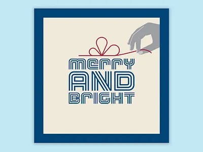 Merry and Bright Christmas Card christmas design holiday holiday card illustration thanksgiving typography vector vintage