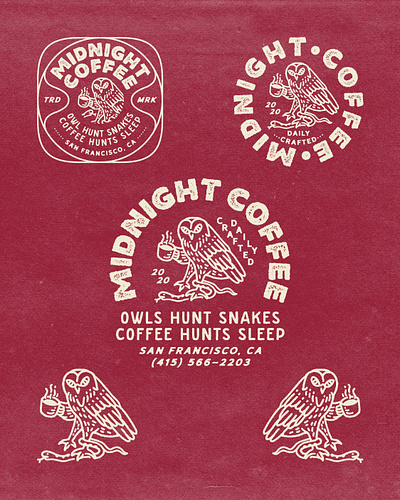 Midnight Coffee badge design badges design clothing branding cafe logo design graphic design illustration logo typography vector vintage vintage badge vintage design