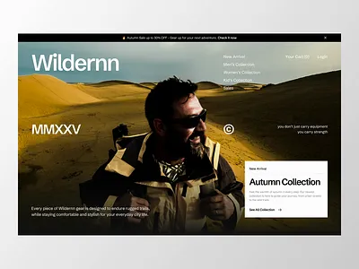 Wildernn - Outdoor Apparel E-Commerce Website apparel clean design design website ecommerce ecommerce web hiking landing page outdoor outdoor wear shopping sport store website trail ui ui design uiux web web design website