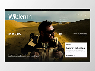 Wildernn - Outdoor Apparel E-Commerce Website apparel clean design design website ecommerce ecommerce web hiking landing page outdoor outdoor wear shopping sport store website trail ui ui design uiux web web design website