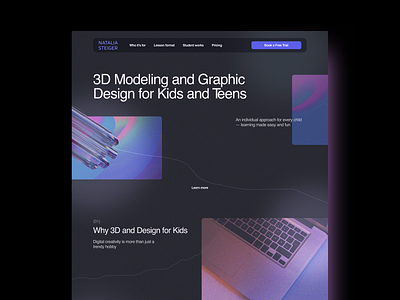 Website for IT school 3d graphic design it school ui ux website