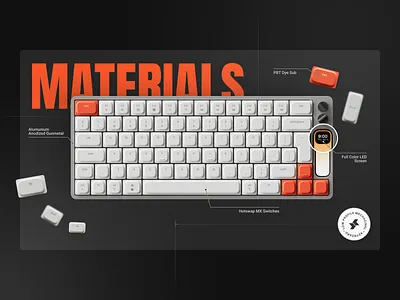 Slasher - Product Details branding clean details futuristic keyboard keycaps materials ui