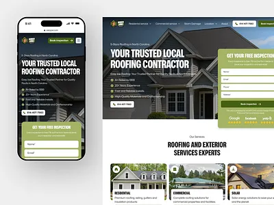 Roofing Service Landing Page agency cansaas design home services landing page landingpage modern modern website property responsive design roofing roofing website rooftop website saas services ui ux web app web design website