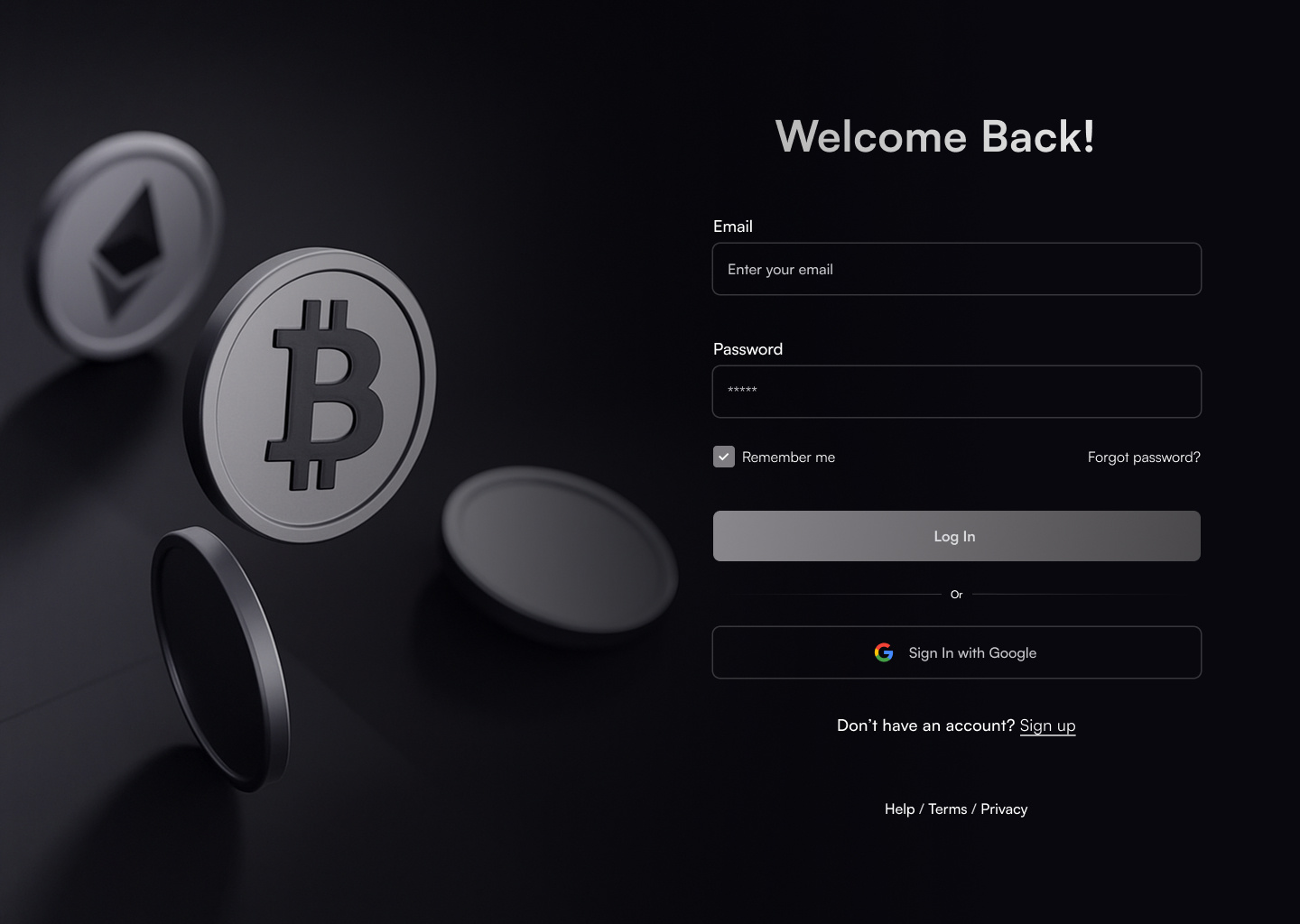 Web3 Login Page UI Design crypto ui web3 web3 design
