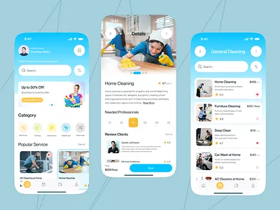 Home Service Mobile App UI/UX Design app design app ui booking app cleaning cleaning app cleaning services app design home service app home services minimal design mobile app mobile interface online booking app plumber app ui service booking service marketplace service provider app uiux design