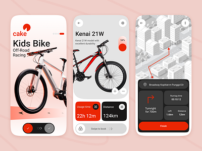 Smart Bicycle –Mobile App Design UI/UX app design b2b baik bicycle bike biking cycling cyclist dashboard ios app lock management mobile mobile app product design route smart tracker web design wheels