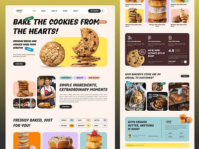 Cookie-Baking Web Shop – Sweet E-Commerce UI/UX Concept webshop design