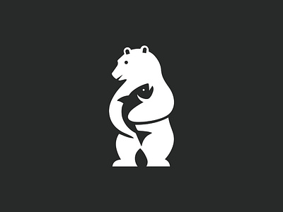 Bear and Fish Logo bear bear and fish logo brand identity branding fish icon illustration logo logomaker logotype mark saas sports symbol trendy logo vector web3 wild life
