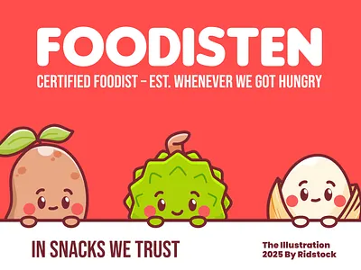 Playful mascots design for Foodisten branding logo mascot