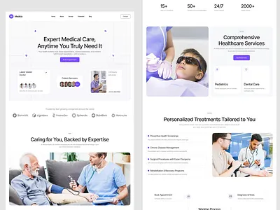 Modern Medical & Healthcare Website Design animation interection interface product service startup ui ux web