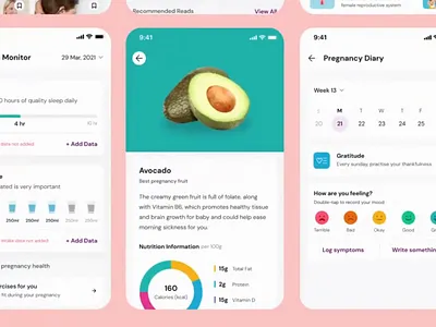Cloudnine – “It’s Our Baby” App Redesign by NetBramha healthcare app human centered design mobile app pregnancy app ui ux wellness app ui