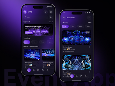 Event App android concert creative design dribbble event event app event booking app event management interaction design interface ios minimal design mobile app design product design ticket booking ui ux