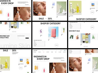 Beauty E-commerce Website beauty ecommerce website design beauty shop online store beauty webdesign cosmetic ecommerce ui design landingpage luxury beauty brand uiux modern cosmetics website skincare ui uiux website