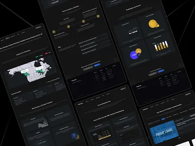 SaaS Website Design - Dark Mode- Full Page b2b dark dark mode fintech hero section landing page responsive saas ui uiux ux web web design