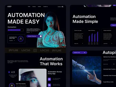 App Automation Landing Page about us app automation business card corporate design digital ecommerce enterprise landing portfolio professional startup technology ui website