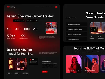 Education Tech Landing Page about us app blog button card dashboard design ecommerce education landing landing page design learning modern portfolio startup tech ui uiux web website