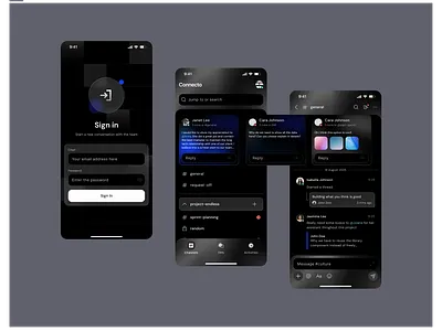 Internal Communication App chat app chat ui communication company app ui