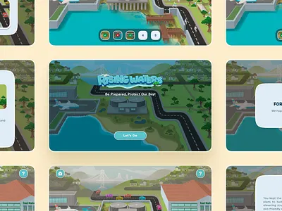 UI/UX Design for Rising Waters brand branding design digital digital art environmental game game design graphic design identity branding illustration ui ui design ui ux design ux ux design web web design website design