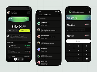 International Money Transfer Mobile App app app design app ui banking finance finance app finance app design finance mobile app fintech international ios mobile app mobile app design money money transfer screen send money transfer ui worldwide