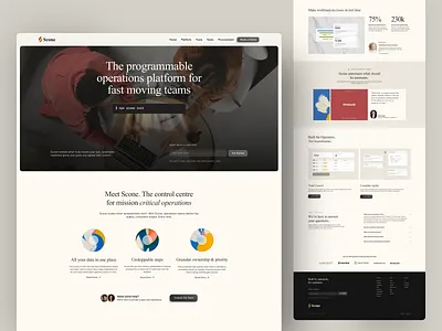 Scone - Operations Teams Website api backend clean ui designsystem developertools operations platform product design programmable ops saas saas design startup product ui design