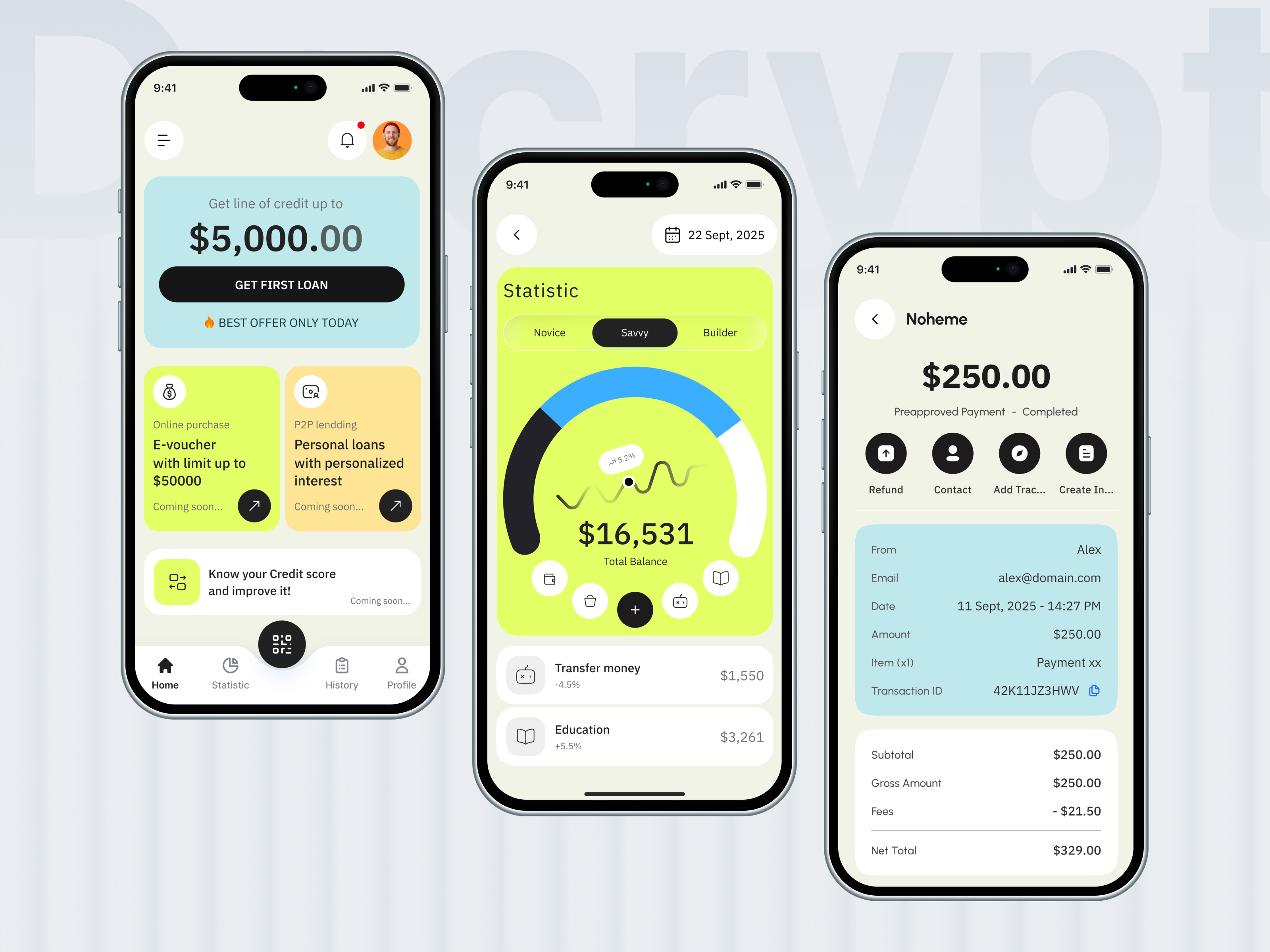 Example of Mobile App Design ( 5 Screens)