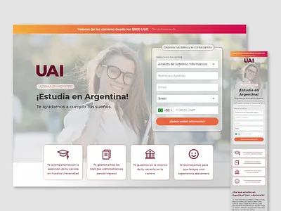UAI Extranjeros | Landing Page design landing landing page ui web web design