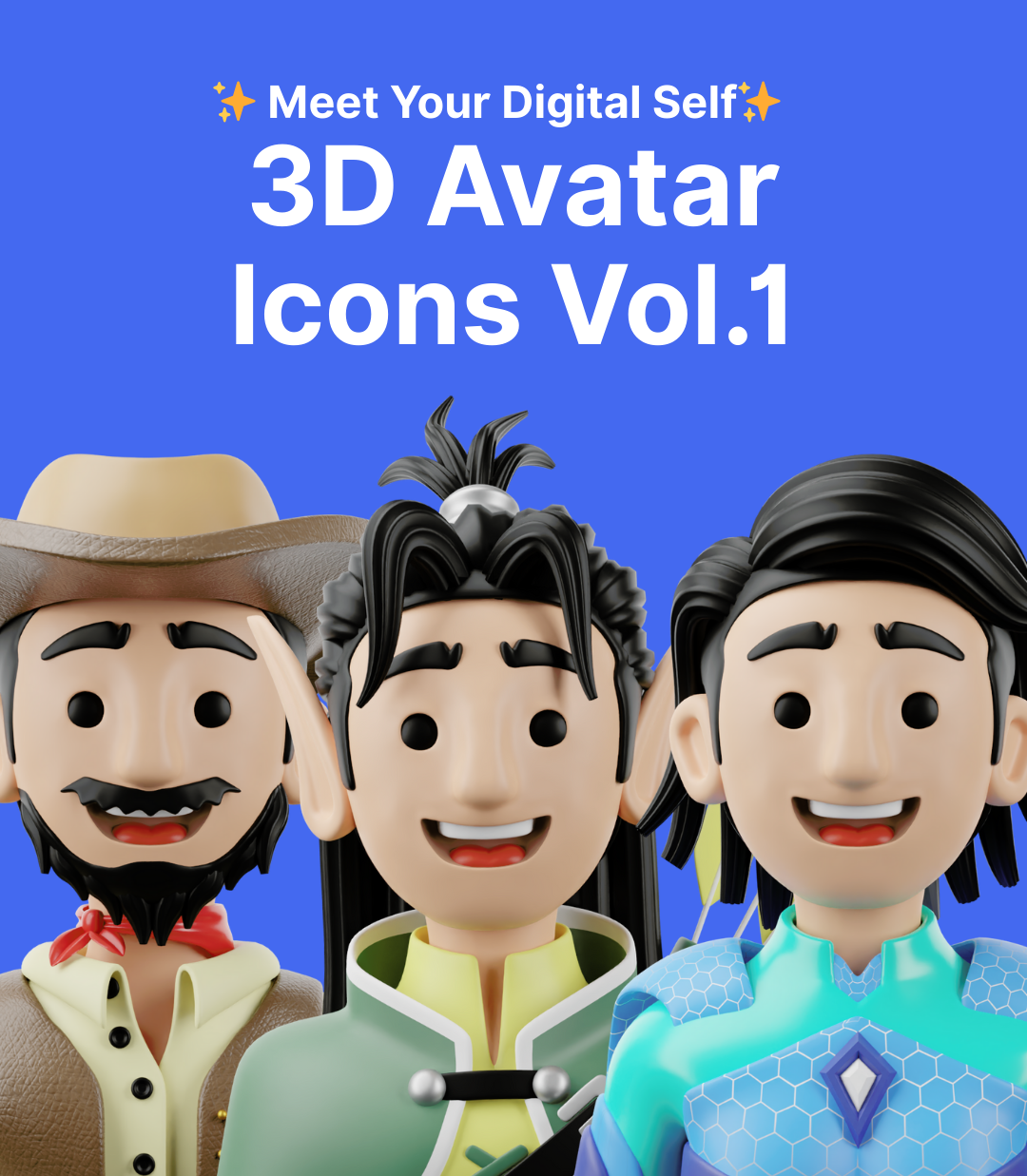 3D Avatar Icons Vol.1 3d branding design graphic design icons illustration ui ux