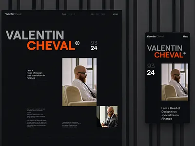 Valentin Cheval - About section mobile uiux website