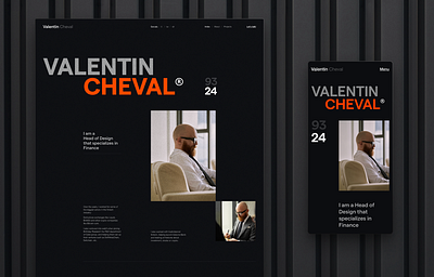Valentin Cheval - About section mobile uiux website