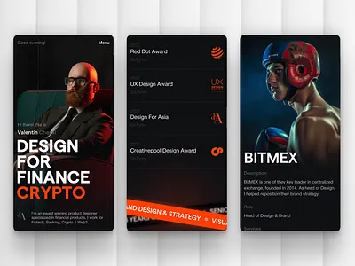 Valentin Cheval - Mobile screens app branding crypto graphic design mobile website