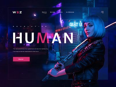 WSZ Concept agency ai clean concept cyber design figma futurism futuristic homepage human tech ui ux web web design website