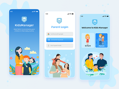 KidsManager App – Parenting & Child Routine Management UI app app design application child child education children book illustration clean design education education app educational app illustration art kids app kids learning mobile mobile app online learning product design school story