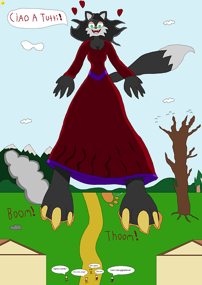 Aurelia Visits The Village For the First Time anthro character fantasy fox furry illustration medieval mobian sonic vixen witch woman